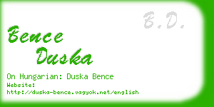 bence duska business card